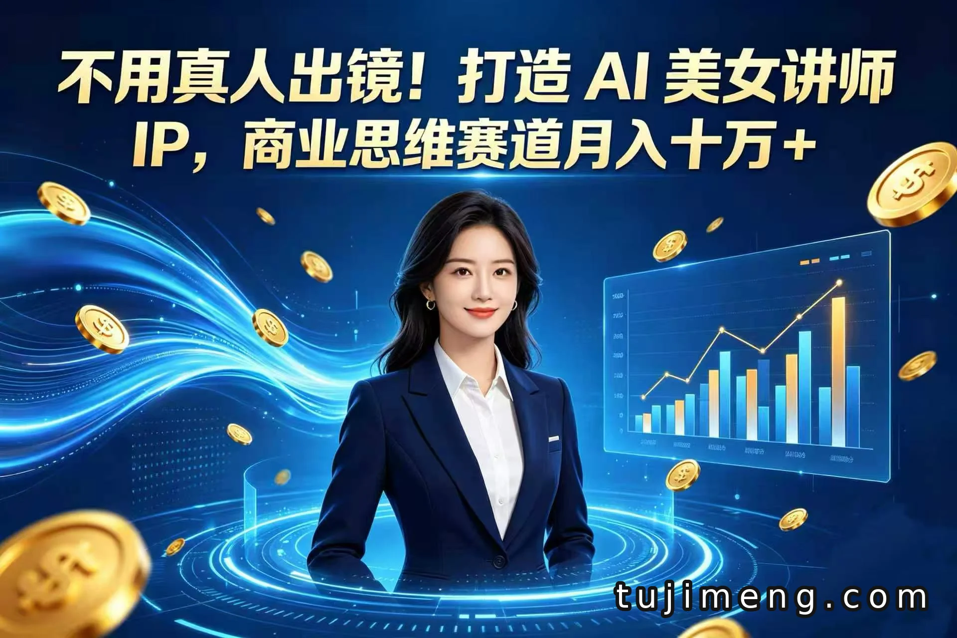 AI美女讲师IP:不出镜也能在商业思维赛道月入十万
