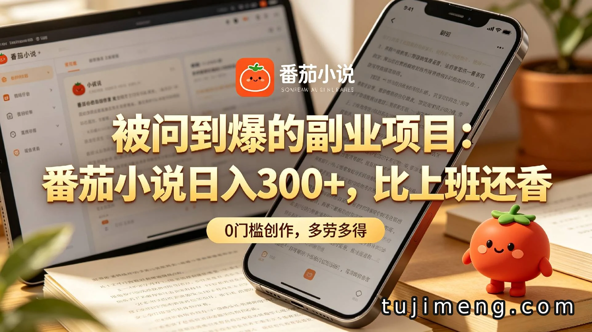 不用动脑子的副业推荐:番茄小说码字,普通人也能日入300+