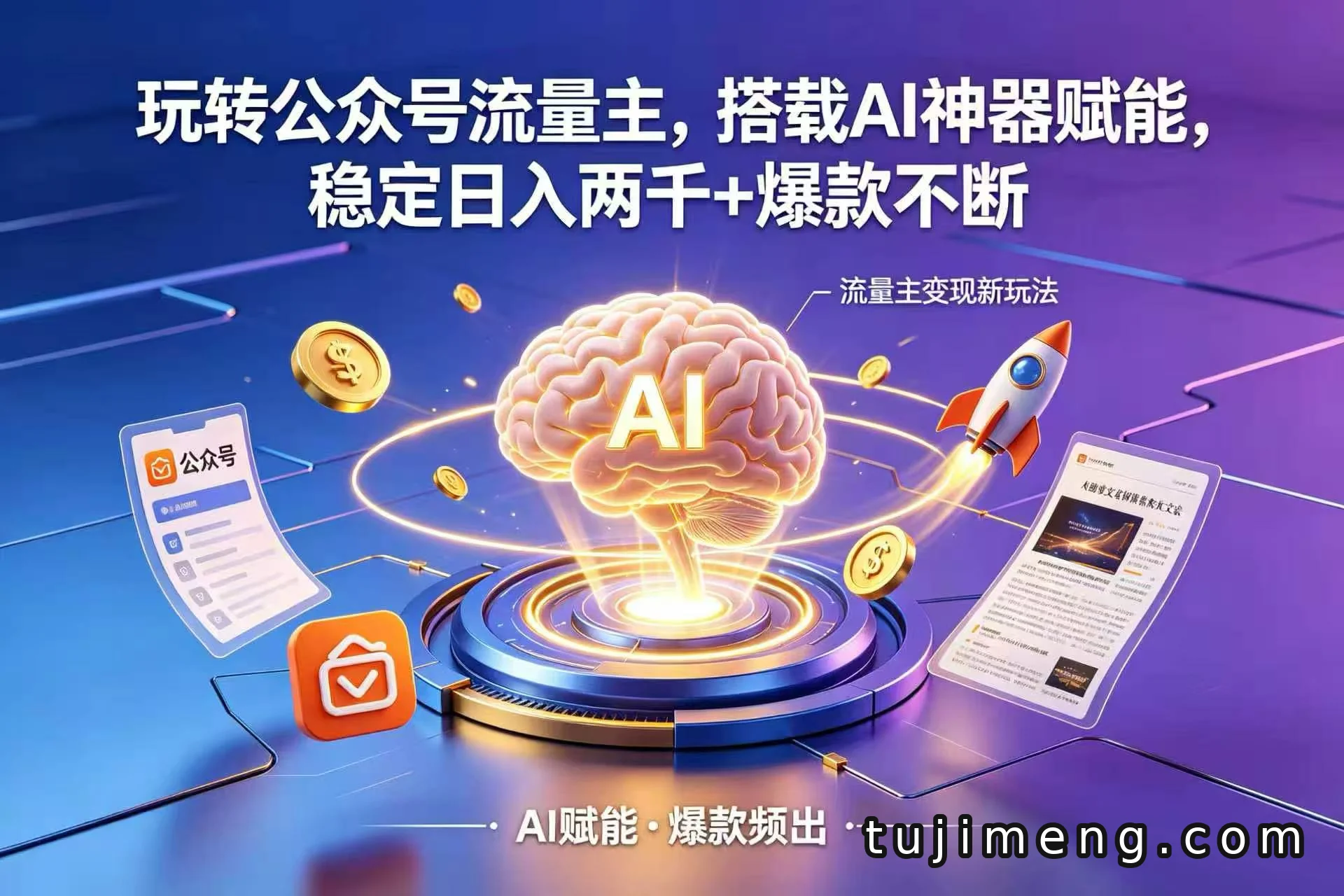公众号流量主搭配AI神器，爆款轻松产出，新手也能日入千元