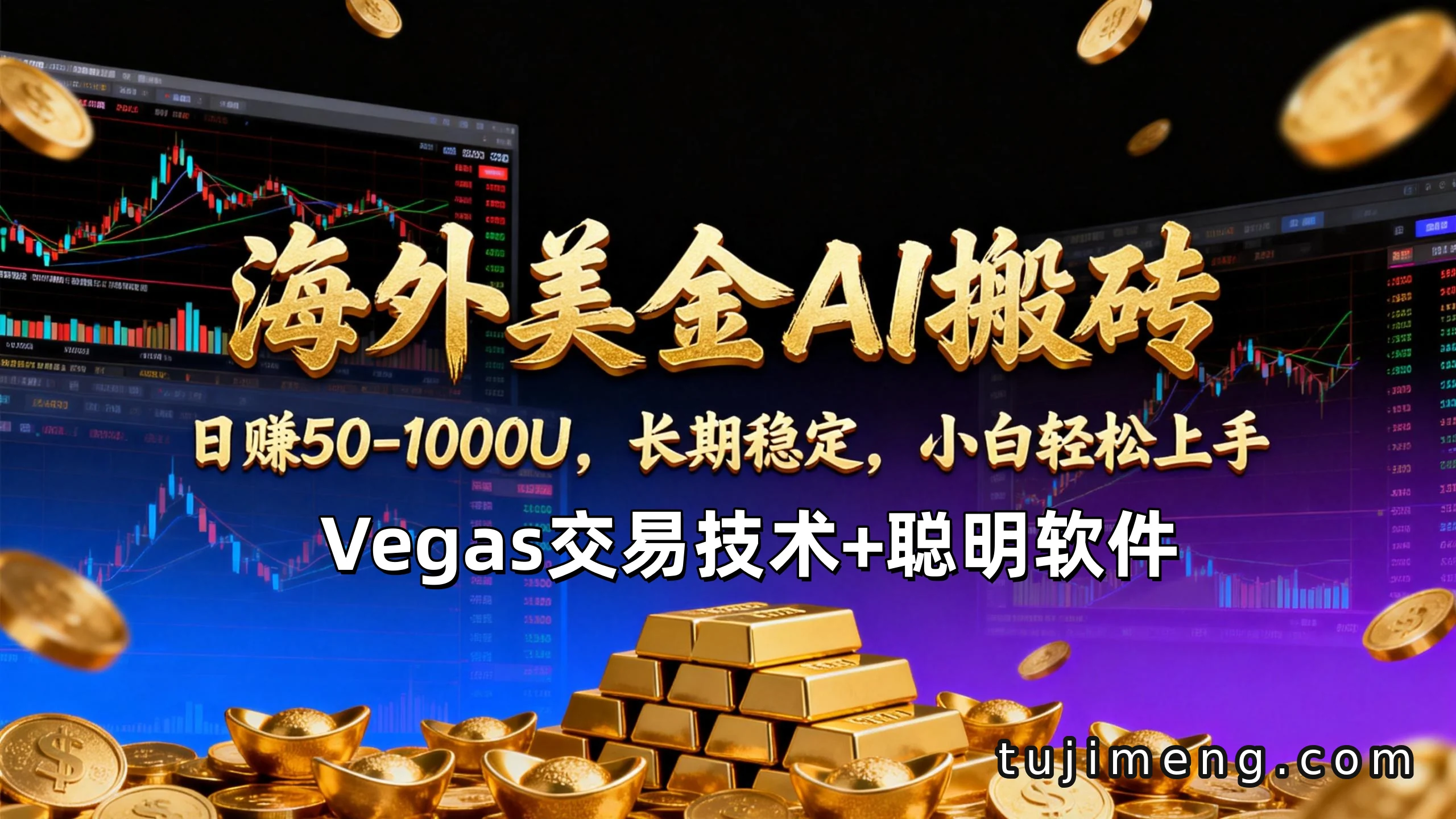 海外美金AI操盘手技术:维加斯+聪明软件,怎么稳定日赚50-100U