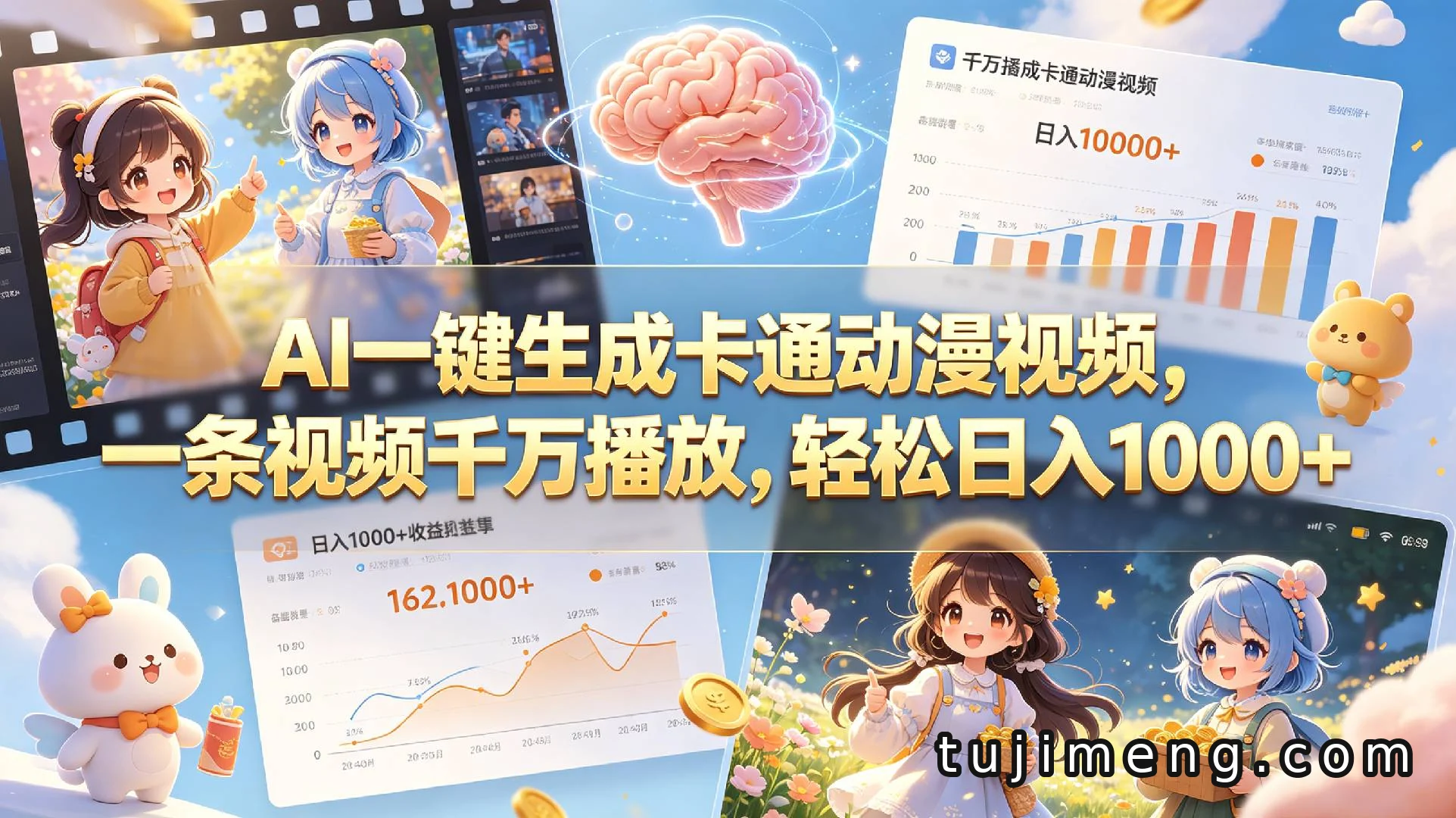 卡通动漫视频用AI一键生成,日入过千靠谱吗?