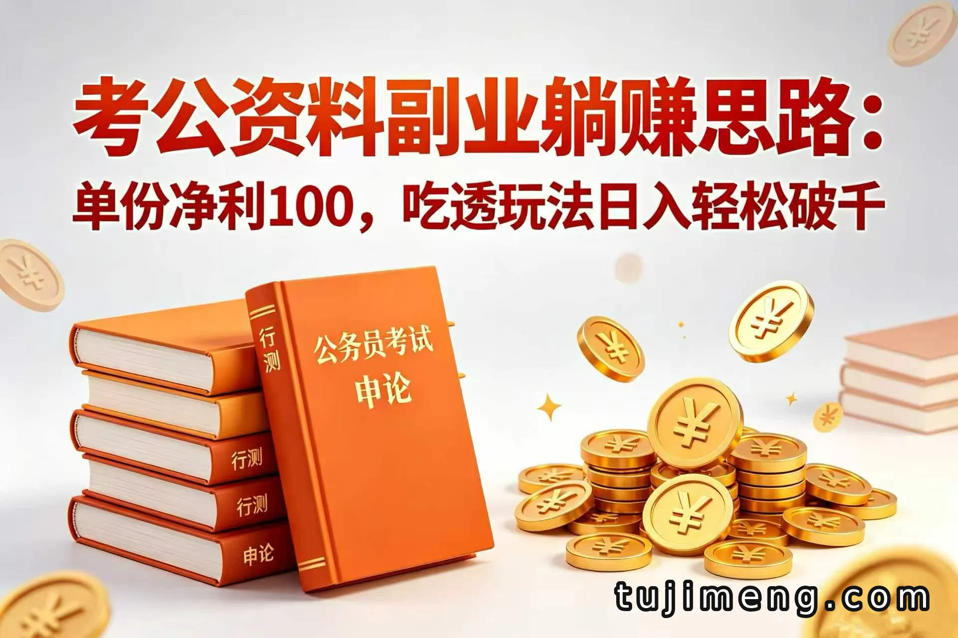 考公资料副业玩法：不囤货卖电子版，单份净赚100，日入破千