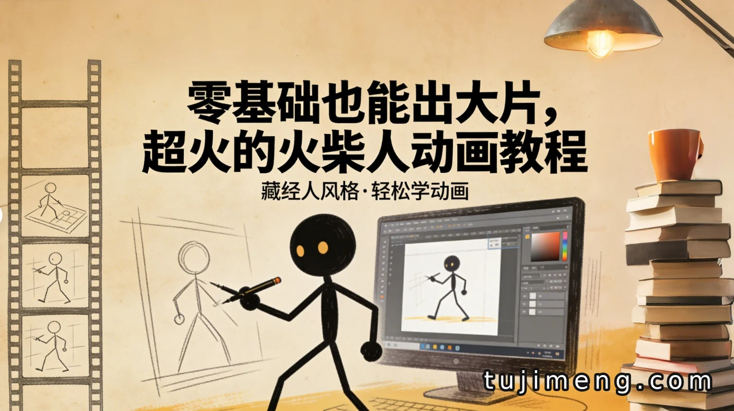 零基础学火柴人动画,这套藏经人风格教程讲透了