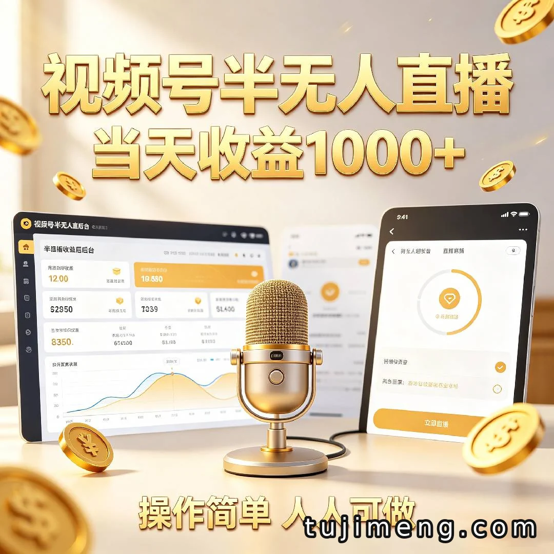 视频号半无人直播新玩法，不露脸也能当天破千