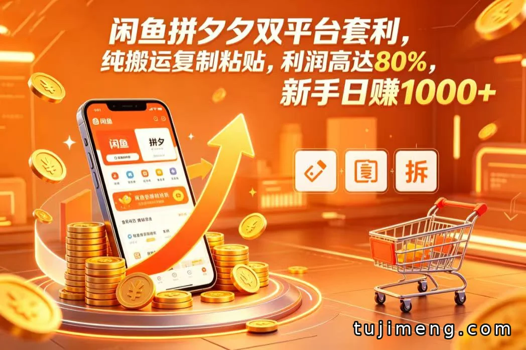 闲鱼拼夕夕双平台套利怎么做?80%利润的纯搬运玩法,新手先看清完整链路