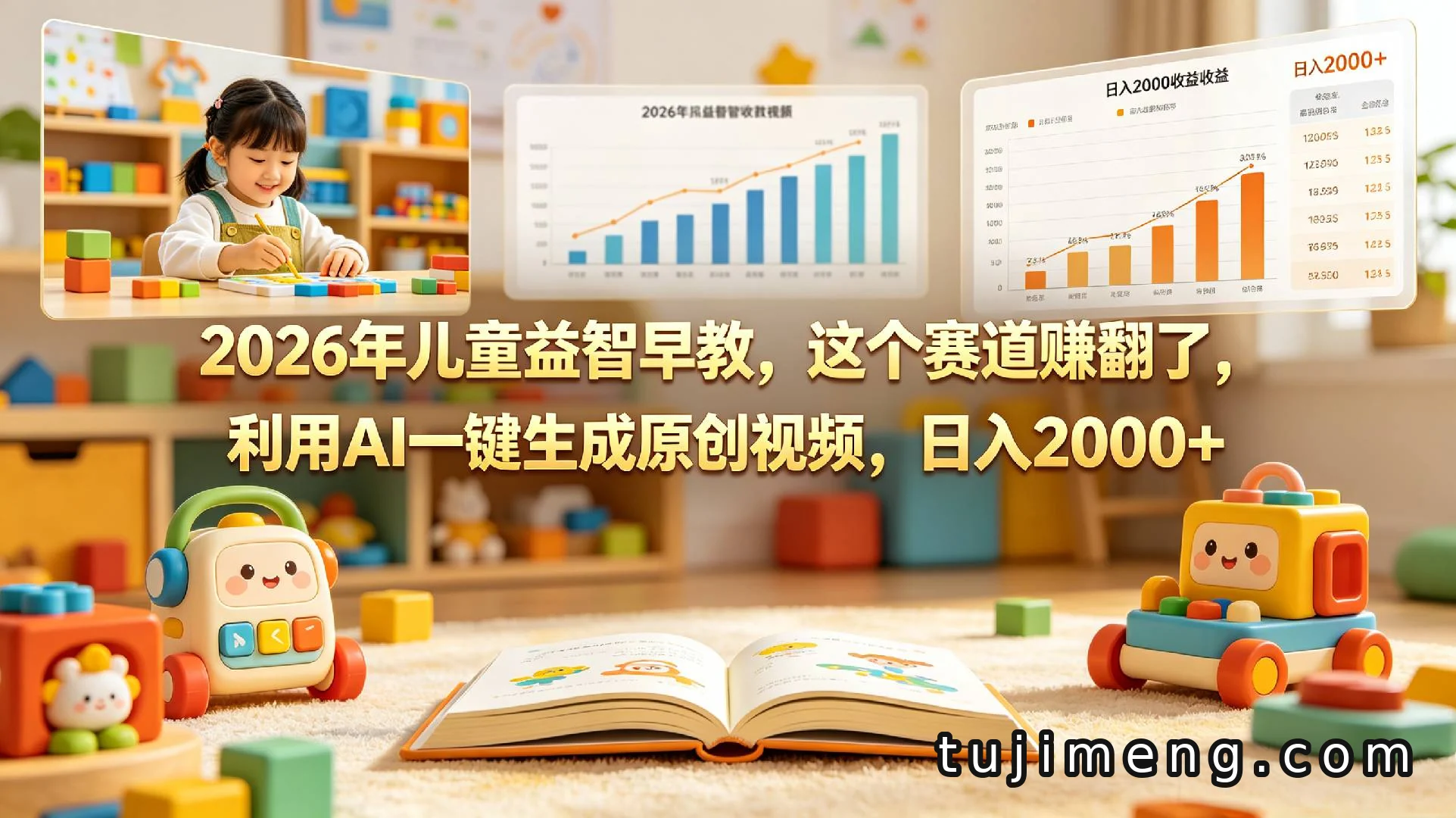 做儿童益智早教视频，AI一键生成不用剪辑，还能顺带带货
