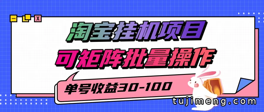 单号30-100的淘宝电脑全自动挂机项目,矩阵批量操作怎么跑