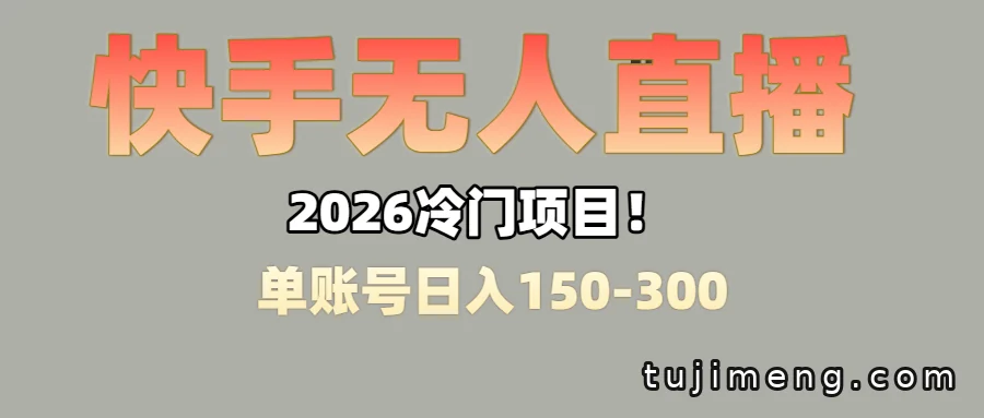 上班摸鱼搞副业?快手无人直播挂机,赚点零花钱挺合适